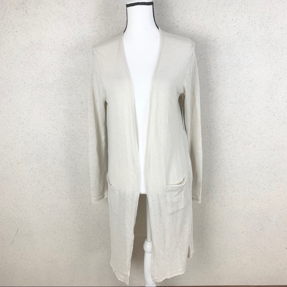 longline cardigan white